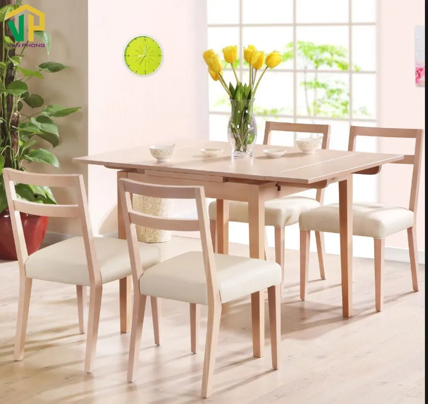 Alt text: Kích thước bàn ăn tiêu chuẩn cho gia đình và cách sắp đặt trong phòng ăn