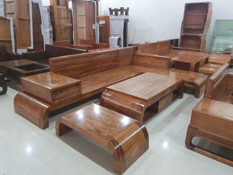 Kích thước chuẩn cho ghế sofa gỗ chữ L tối ưu diện tích phòng
