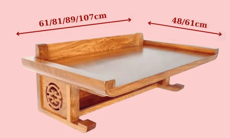 kích thước bàn thờ treo tường hiện đại bằng gỗ