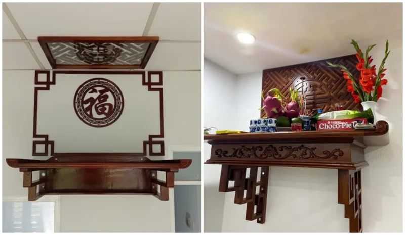 kích thước bàn thờ treo tường theo thước Lỗ Ban và chiều cao