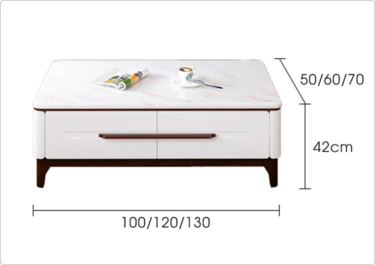 Kích thước bàn trà chữ nhật hiện đại