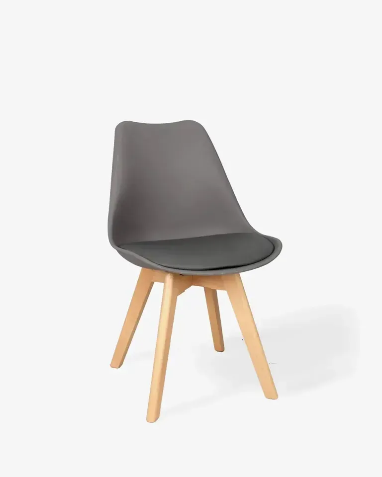 Mẫu ghế ăn nhựa chân gỗ thiết kế gọn gàng mà tinh tế