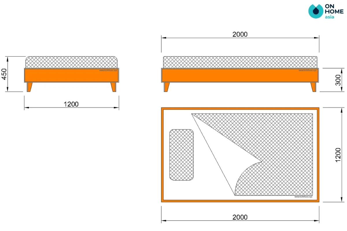 Bố trí nội thất phòng ngủ với mẫu giường gỗ sồi đẹp kích thước chuẩn