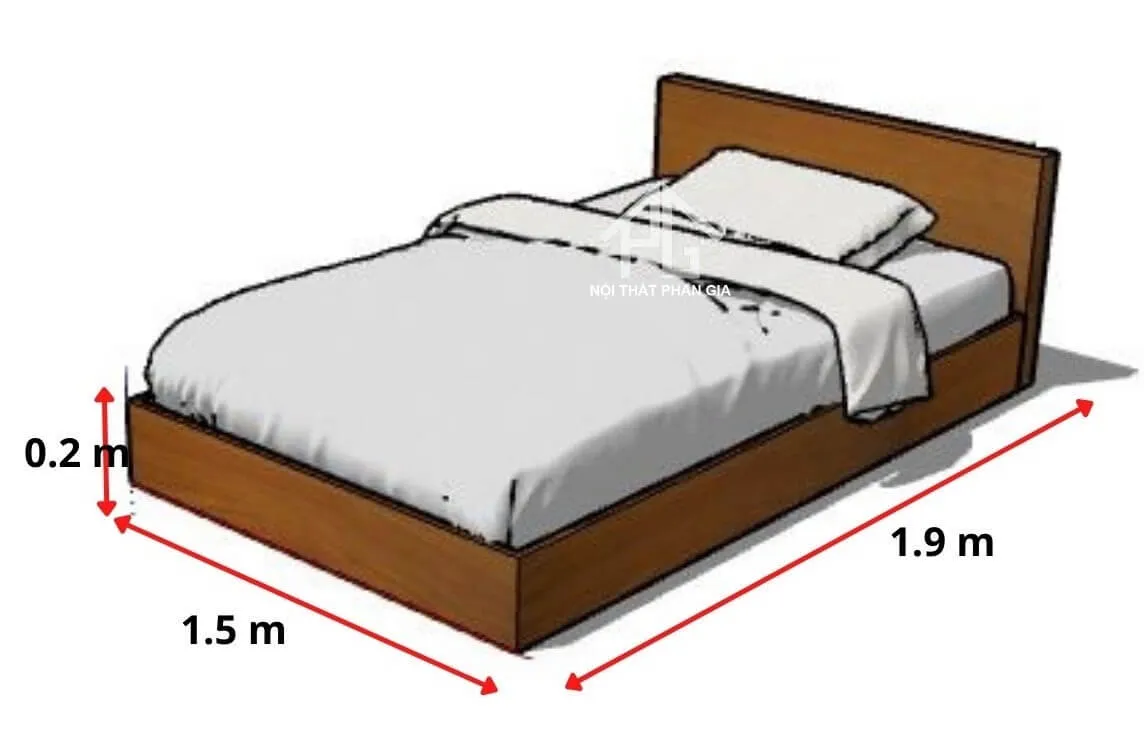 Giường đơn gỗ sồi 1m × 2m với ngăn kéo lưu trữ