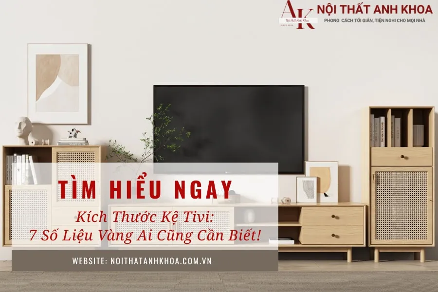 Kích thước kệ tivi phòng khách: 7 số đo chuẩn xác cho không gian hoàn hảo