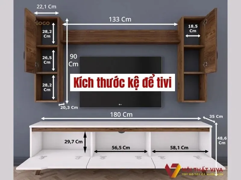 Kệ tivi đứng hiện đại gỗ tự nhiên