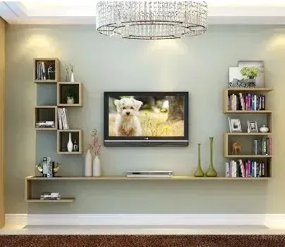 Kệ tivi kết hợp kệ trang trí — tối ưu không gian lưu trữ và trưng bày