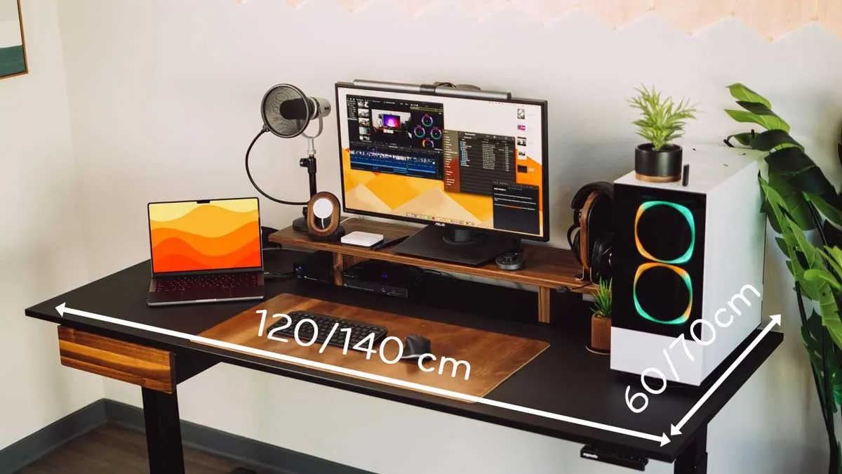 Kích thước mặt bàn làm việc ảnh hưởng đến không gian lưu trữ và di chuyển