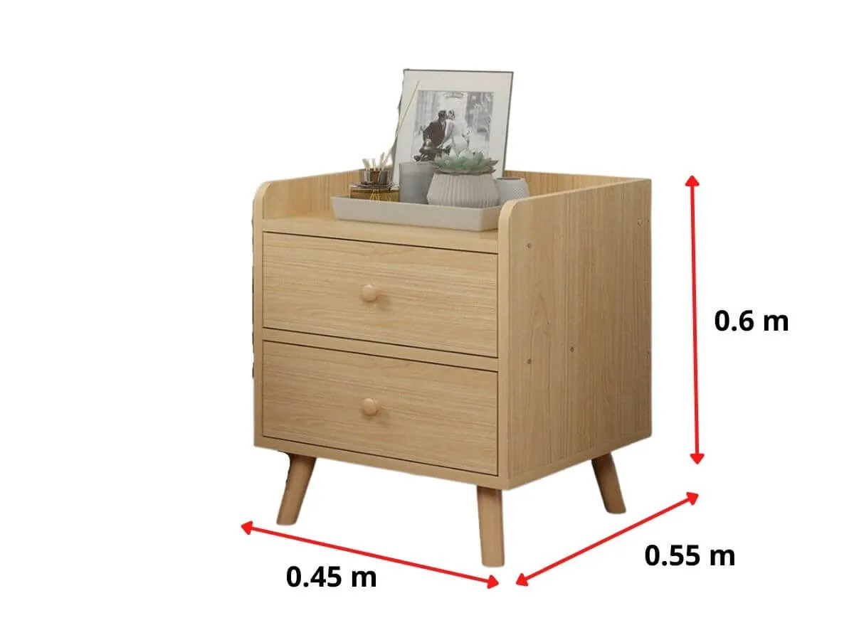 Tab đầu giường gỗ óc chó với ngăn kéo tiện lợi