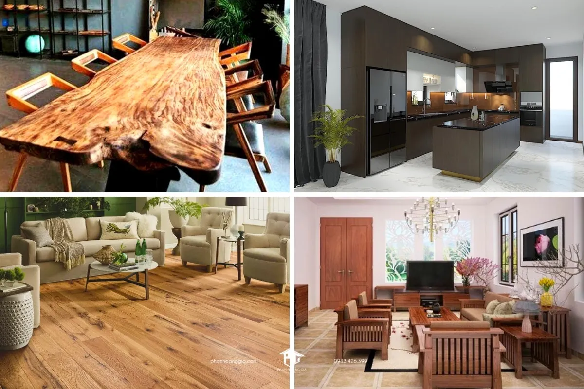 Ván gỗ tự nhiên mang vẻ đẹp độc bản với kích thước đa dạng tùy theo thân cây