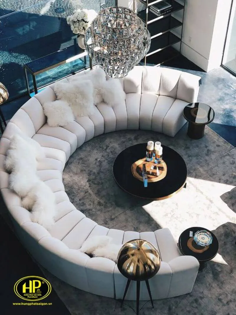 kiểu dáng sopha hình tròn bán nguyệt