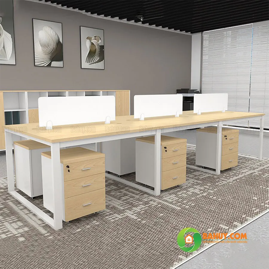 Cụm bàn làm việc CB14-T thanh lý, đồ nội thất văn phòng