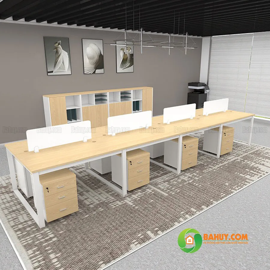 Cụm bàn làm việc CB15 thanh lý, nội thất văn phòng giá rẻ