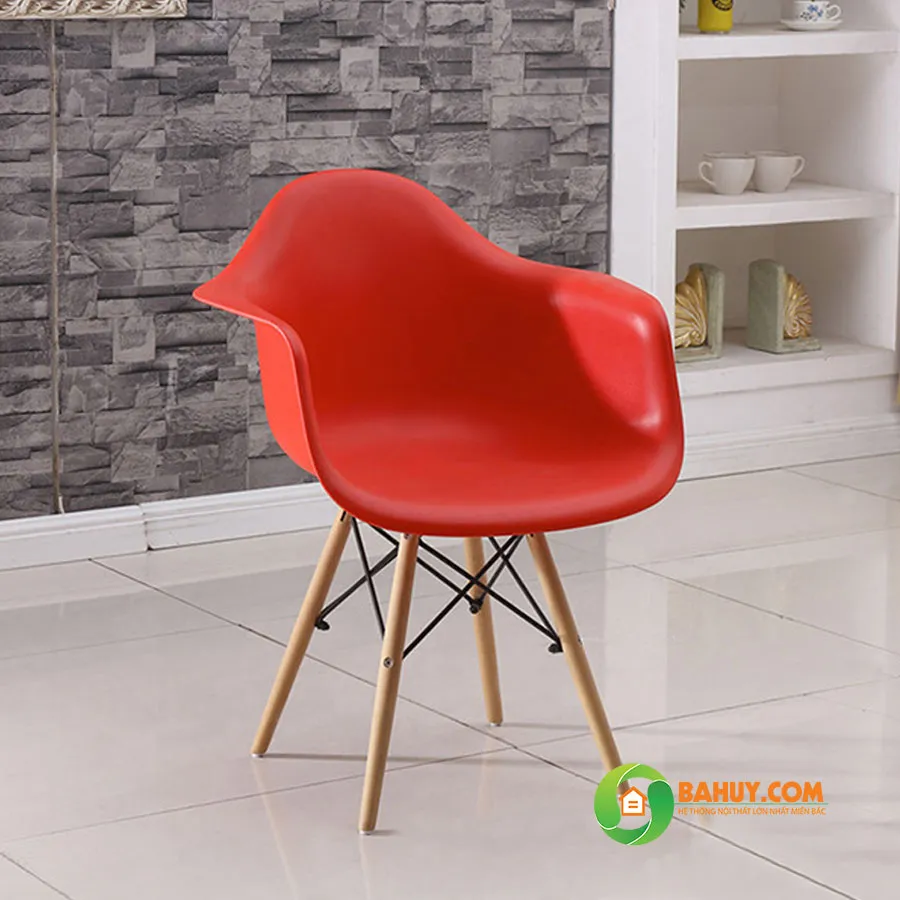 Ghế cafe Eames J6 màu đỏ thanh lý