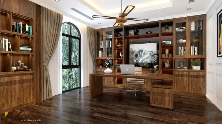 Chi tiết gỗ óc chó nguyên khối sắc nét, lưu ý khi chọn bàn giám đốc