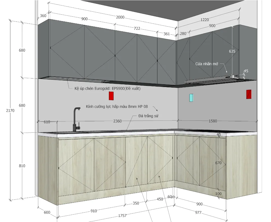 Bố trí không gian bếp