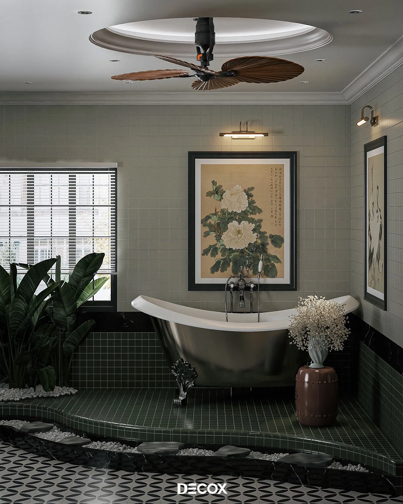 Phòng tắm phong cách Indochine