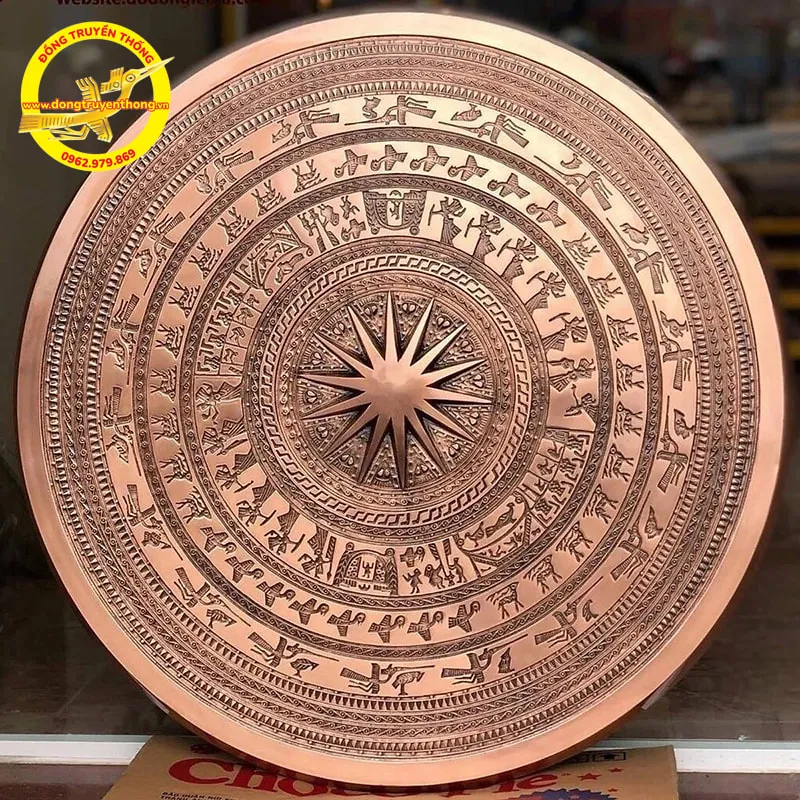 Mặt trống đồng đúc đồng đỏ