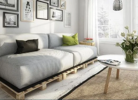 Mẫu bàn ghế sofa gỗ thông pallet hiện đại cho căn hộ chung cư