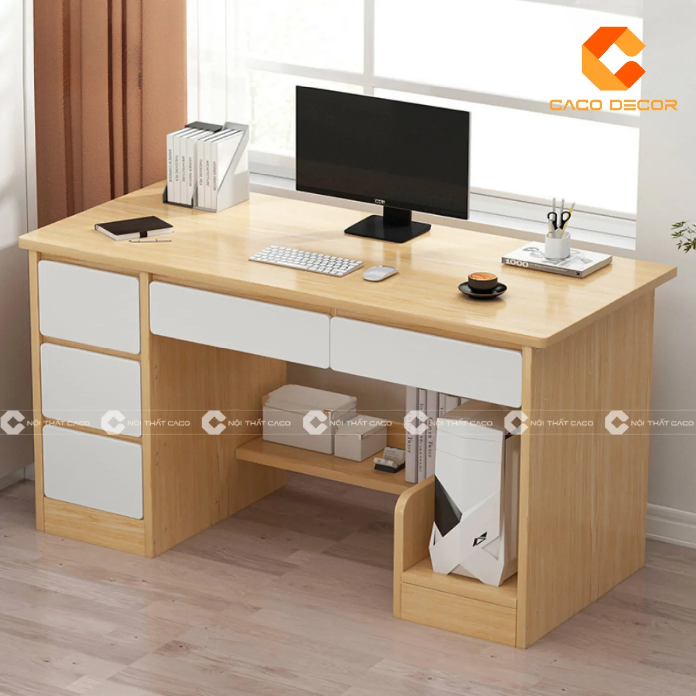 Mẫu bàn học sinh cấp 2 bằng gỗ thiết kế đẹp mắt