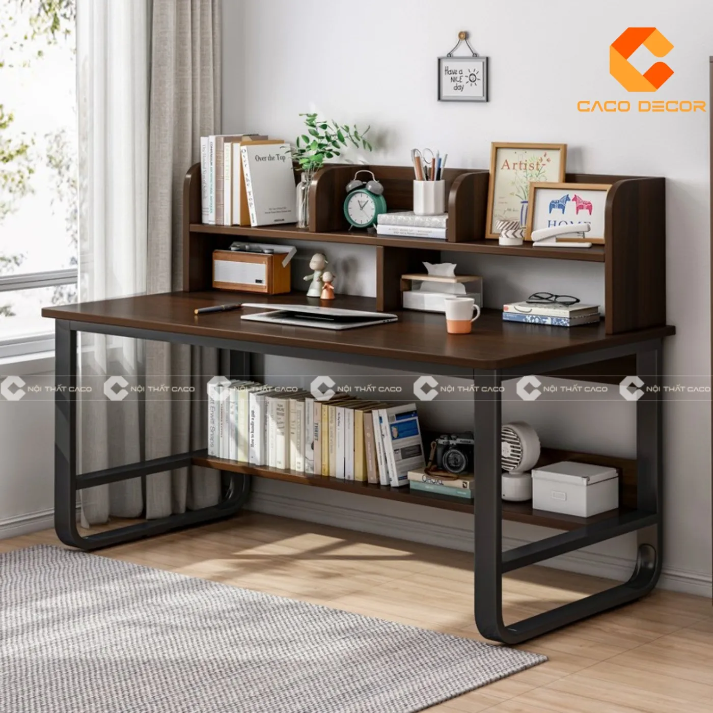 mẫu bàn học sinh bằng gỗ đẹp chân sắt