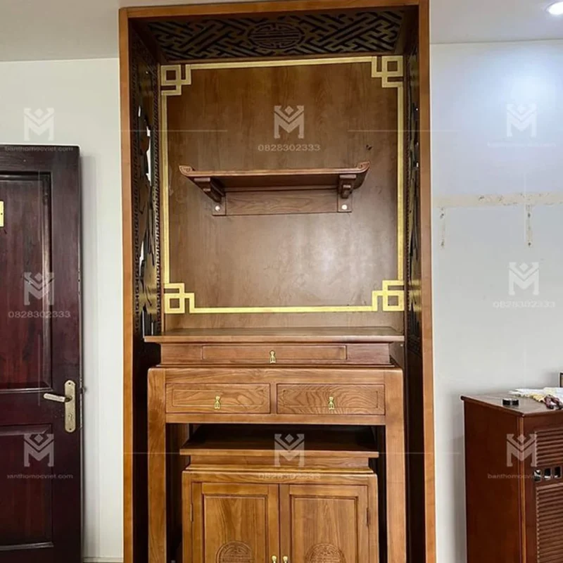 Mẫu bàn thờ chung cư hiện đại có ngăn kéo phụ