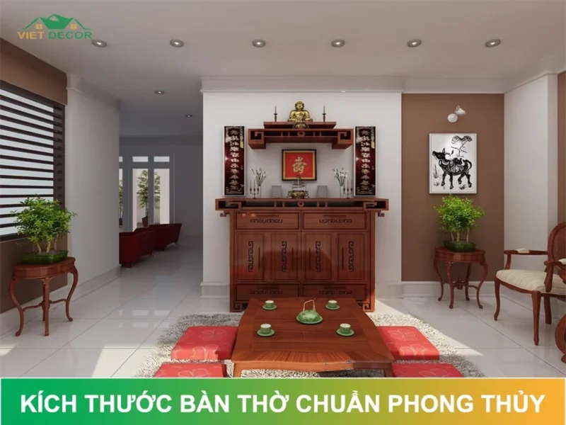 Mẫu bàn thờ gia tiên chuẩn phong thủy thước Lỗ Ban