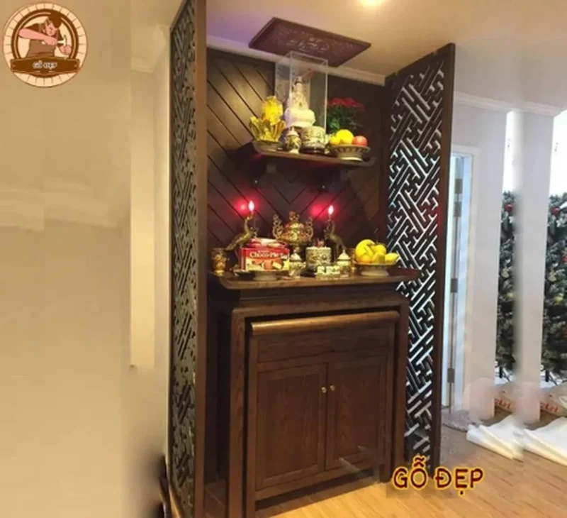 Mẫu bàn thờ gia tiên thế hệ mới thiết kế sang trọng