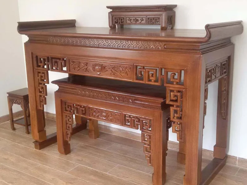 Mẫu bàn thờ gỗ mít treo tường đẹp và trang nhã