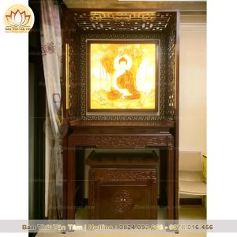 Mẫu bàn thờ treo tường chung cư đẹp cho không gian hiện đại