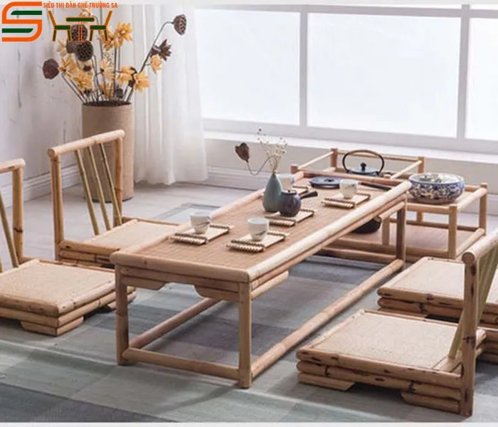 Bộ bàn trà chữ nhật 120cm