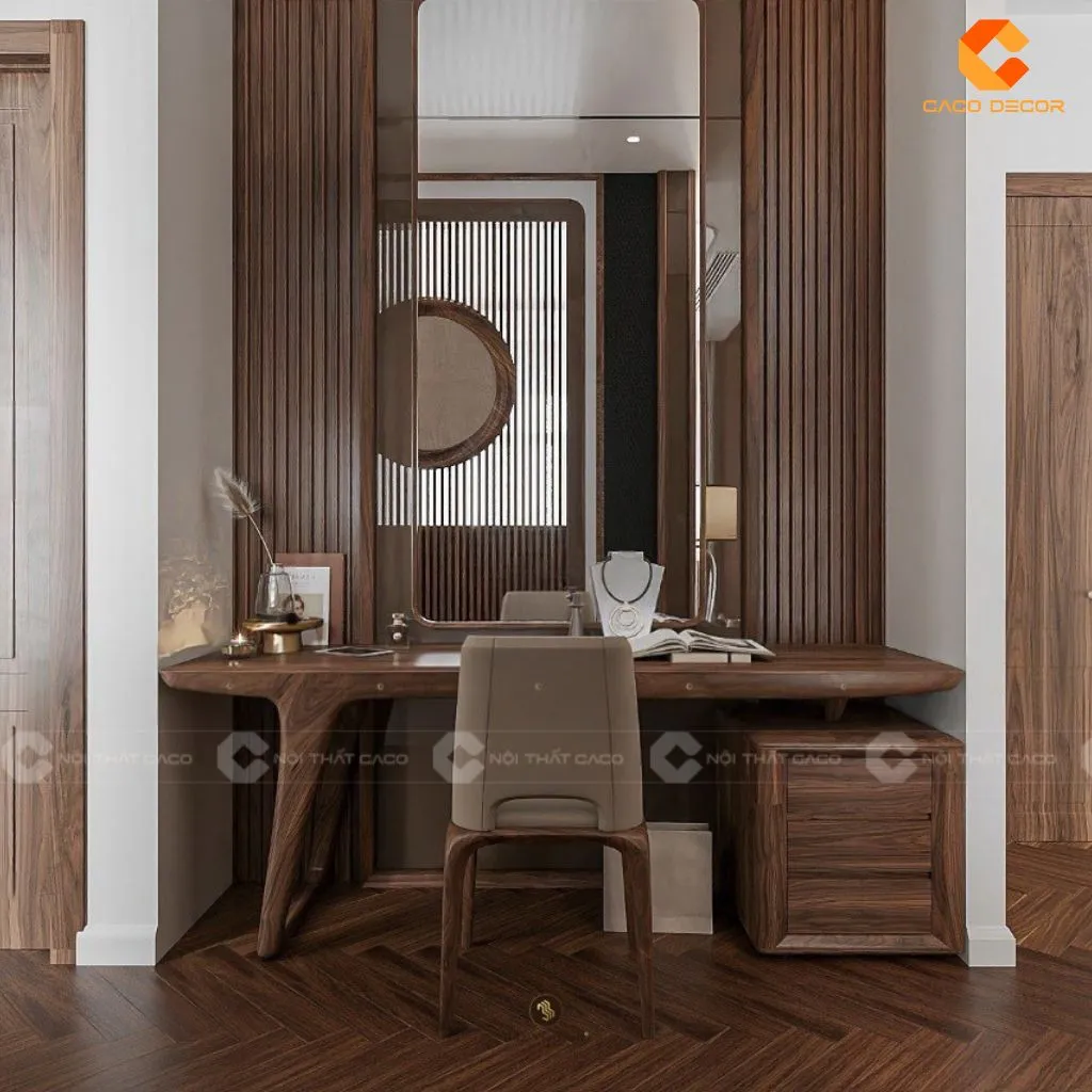Mẫu bàn trang điểm gỗ tự nhiên cho nhà phố