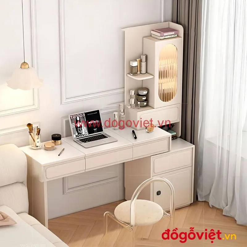 10 Mẫu Bàn Trang Điểm Kết Hợp Bàn Làm Việc Hiện Đại Tối Ưu Diện Tích