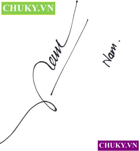 Mẫu chữ ký tên nam đơn giản cho Hoàng Nam