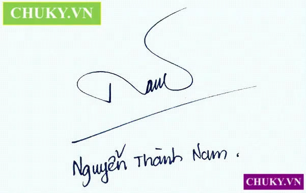 Mẫu chữ ký tên nam đơn giản cho Thành Nam