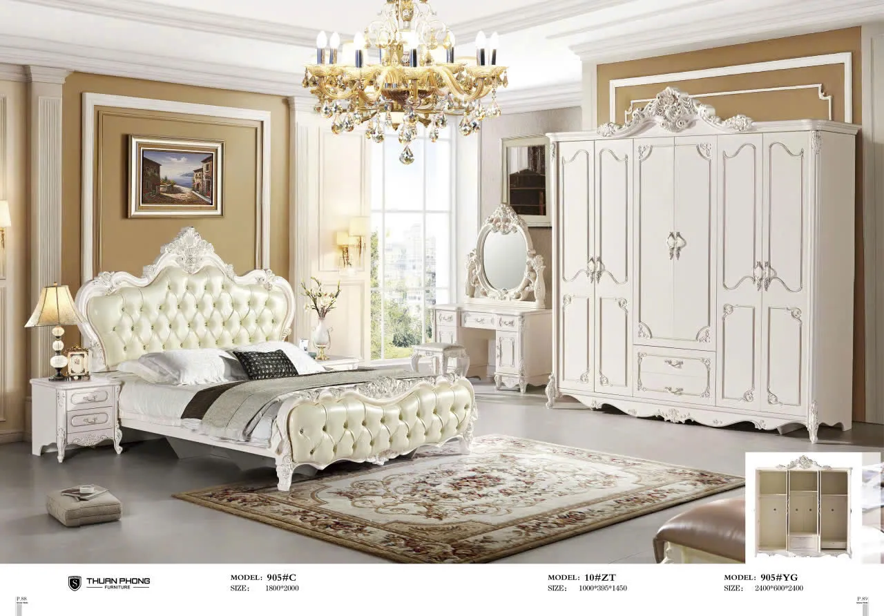 Mẫu combo giường tủ tân cổ điển đẹp nhập khẩu đài loan