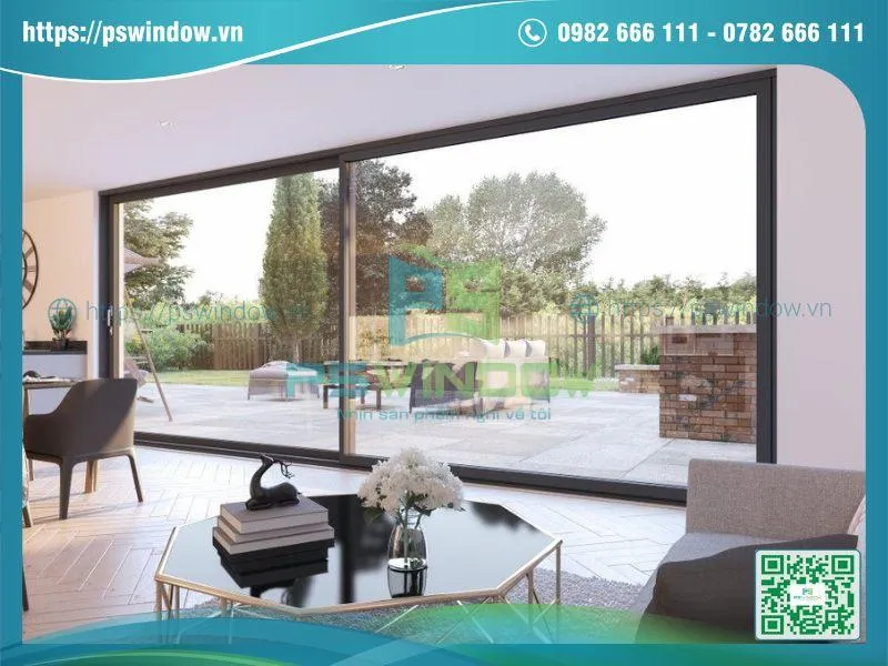 Mẫu cửa đi lùa 2 cánh bản rộng