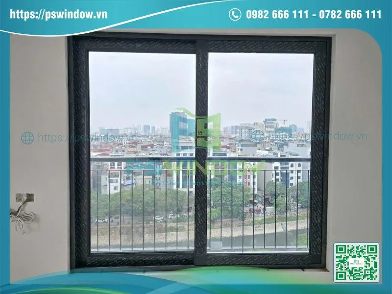 Mẫu cửa sổ lùa 2 cánh nhôm kính