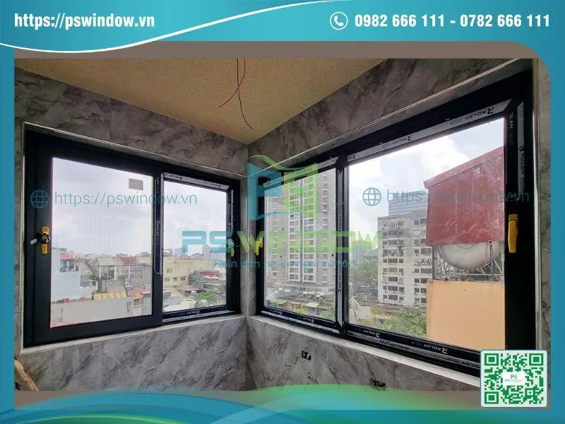 Mẫu cửa sổ nhôm Rolan mở lùa hiện đại