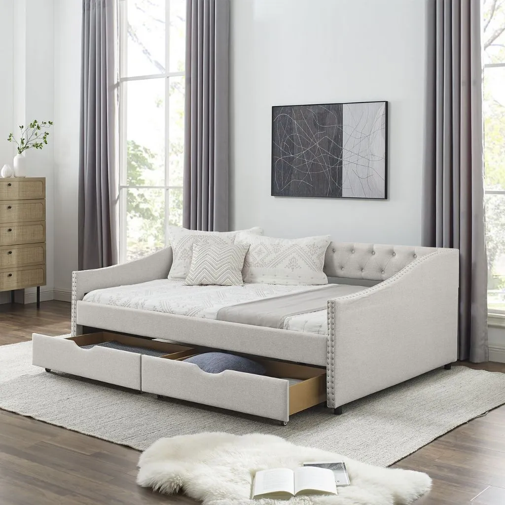 Mẫu giường thông minh kết hợp sofa khung gỗ công nghiệp hiện đại