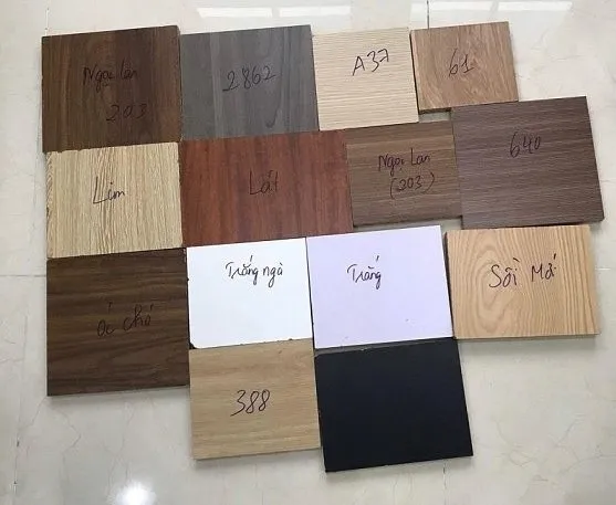 Các mẫu vân gỗ Melamine cao cấp cho kệ sách học sinh treo tường