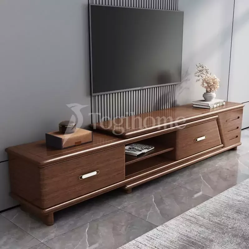 Mẫu kệ tivi gỗ nguyên khối sang trọng