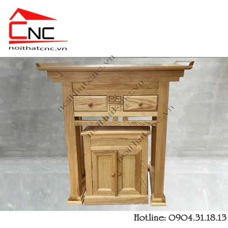 Kích thước bàn thờ gia tiên trong phòng thờ Mẫu kích thước bàn thờ gia tiên bằng gỗ đặt trong phòng thờ