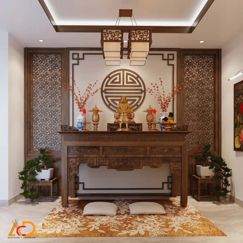 Mẫu phòng thờ theo kích thước bàn thờ tiêu chuẩn và không gian thực tế Mẫu phòng thờ theo kích thước bàn thờ tiêu chuẩn và không gian thực tế