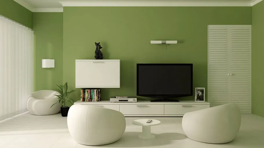 Mẫu sơn phòng khách cho người mệnh Mộc