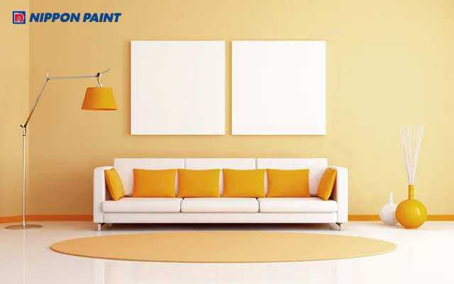 Phòng khách sơn màu vàng thể hiện tính cách gần gũi, thân thiện của gia chủ