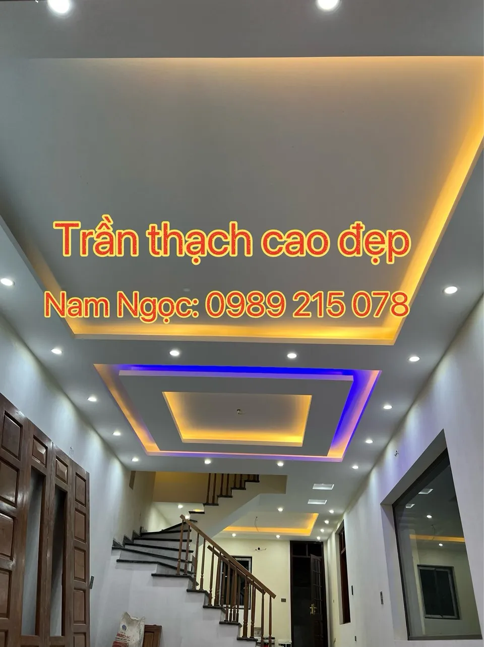 Trần thạch cao phòng khách 35m2 hình chữ nhật