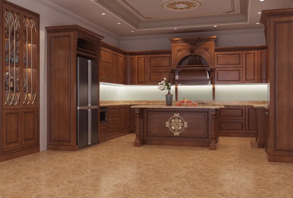 Tủ bếp gỗ tự nhiên