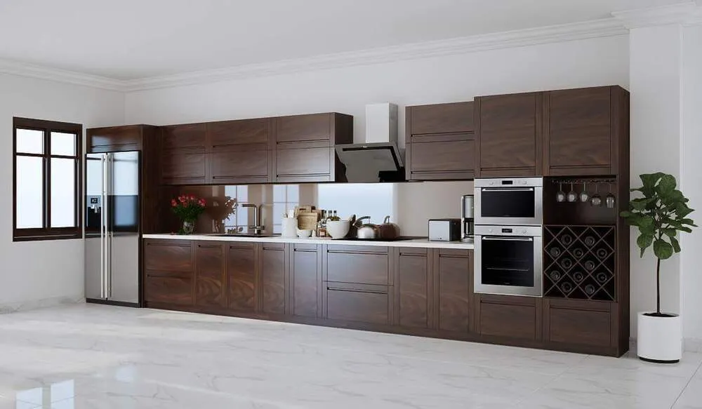 Tủ bếp gỗ óc chó