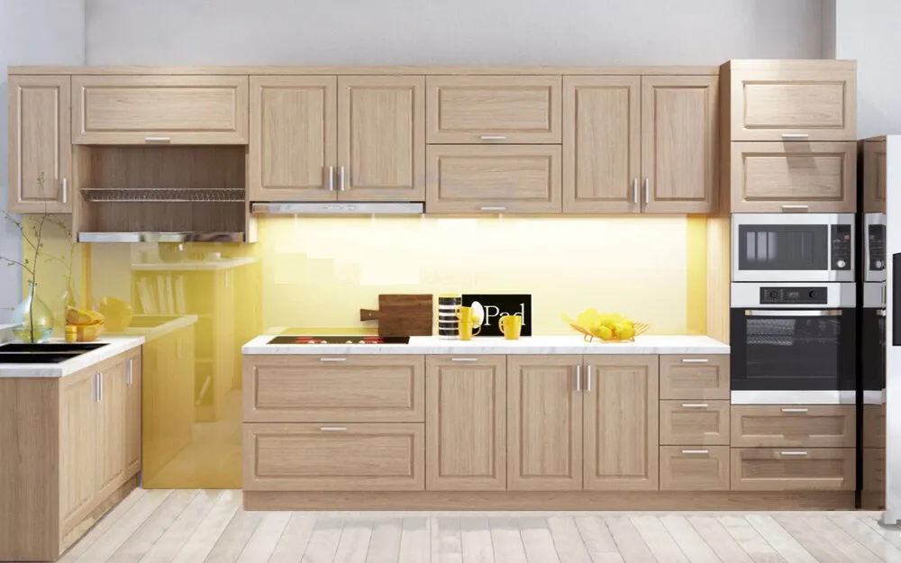 Tủ bếp chữ I tân cổ điển